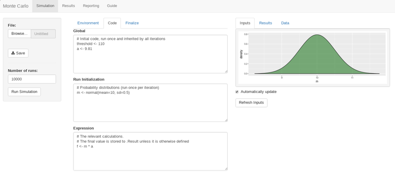 Monte Carlo Simulation Tab